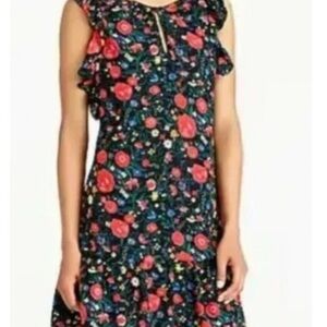 J. Crew Black and Red Floral Midi Dress women’s small